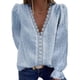 thumbnail image 3 of Blusa casual para mujer,Camisa de encaje para mujer Camisa de encaje para mujer Blusa de gasa para mujer Características mejoradas, 3 of 6