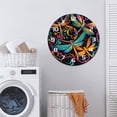 thumbnail image 7 of ZXCXRQFa Colorful Dragonfly Damask Flower Silent Non Ticking Wooden Clock 10 Inch, Round Wall Clock,Decorative for Living Room, Kitchen, Home,Bathroom, Bedroom, Office or School, 7 of 7