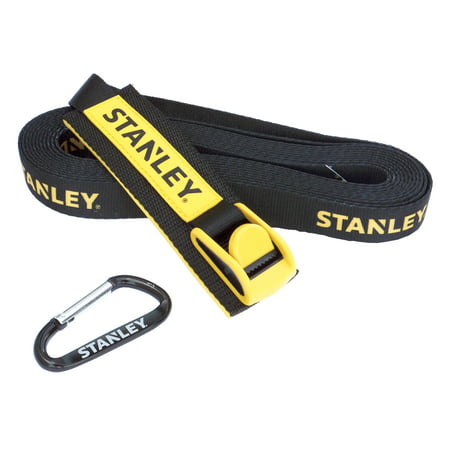 STANLEY TIE-DOWN SAFETY STRAP W/CAM-BUCKLE / 19.6 ft Heavy Duty Webbing - Supports 1000 lbs of