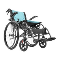 Wheelchair Aluminum Alloy Lightweight 18 Inch Seat 265lbs Capacity Folding Transport Chair