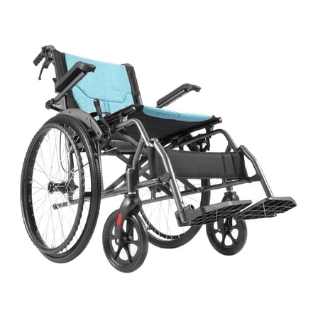 Wheelchair Lightweight Aluminum Alloy 18" Wide Seat 265lbs Capacity - Folding Travel Wheelchair for Adults Seniors - Compact Portable Mobility Aid