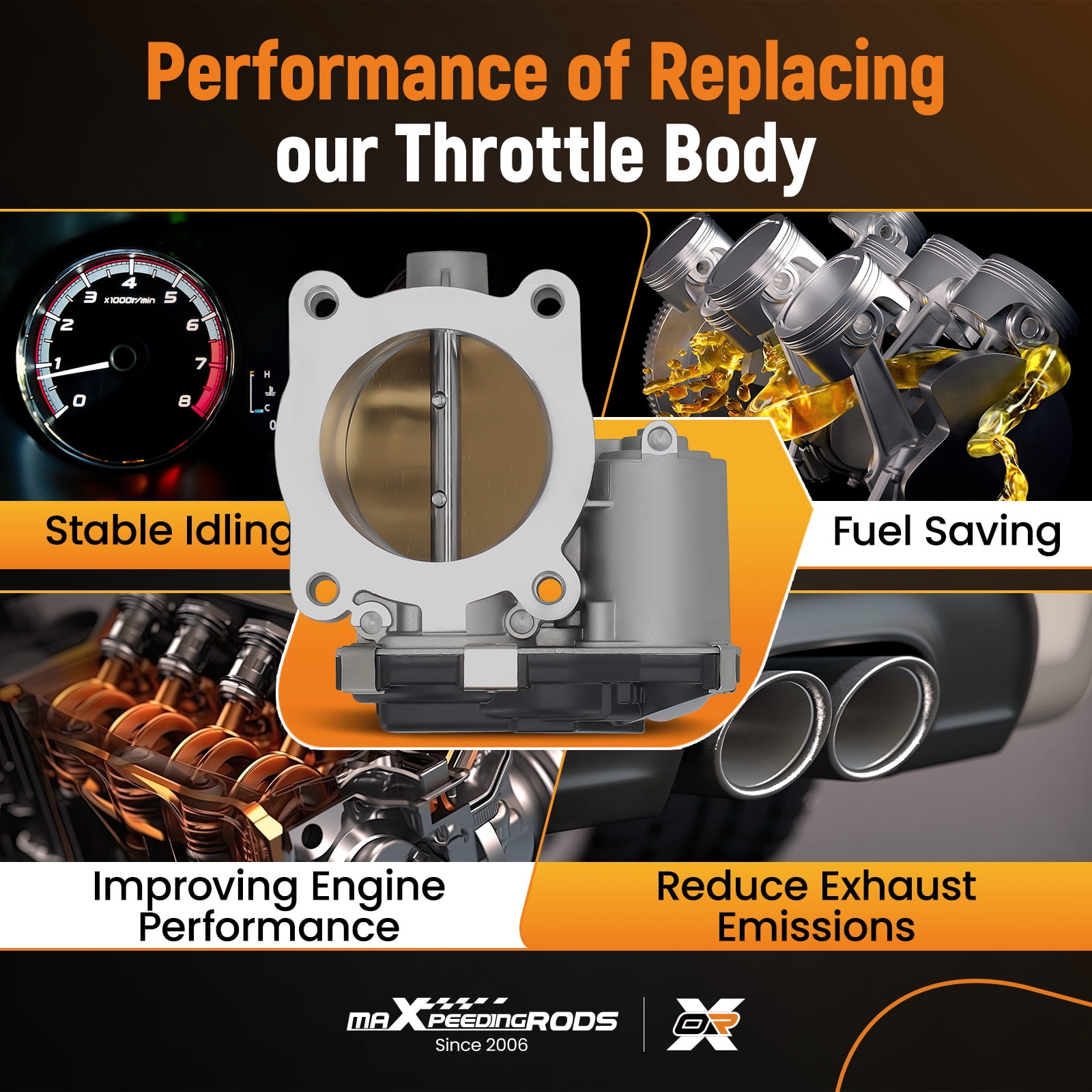 maXpeedingrods Electronic Throttle Body for Buick Envision 2017-2020 LaCrosse 2018-2019 Cadillac ATS 2013-2016, for Chevrolet Colorado Impala Malibu Limited, for GMC Acadia Canyon, 12627217 12669073