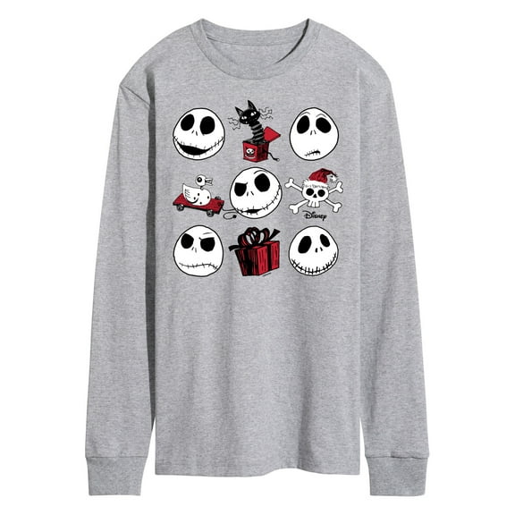 The Nightmare Before Christmas - Jack Christmas Grid - Men's Long Sleeve T-Shirt