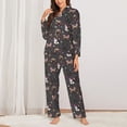 thumbnail image 2 of Fotbe French Bulldogs Conjunto de Pijama de Manga Larga para Mujer con Estampado, Ropa de Dormir de 2 Piezas, Conjunto de Casa Suave y Cómodo con Bolsillos-Large, 2 of 7