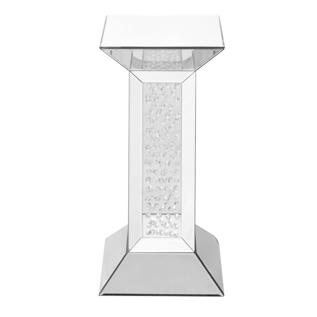 Élégante Table d'Appoint de 12 Pouces en Cristal, Fini Miroir Clair