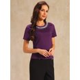 thumbnail image 2 of DARING DIVA Women's Elegant Women's Sparkly Blouse with Rhinestones 2XL Purple, 2 of 7