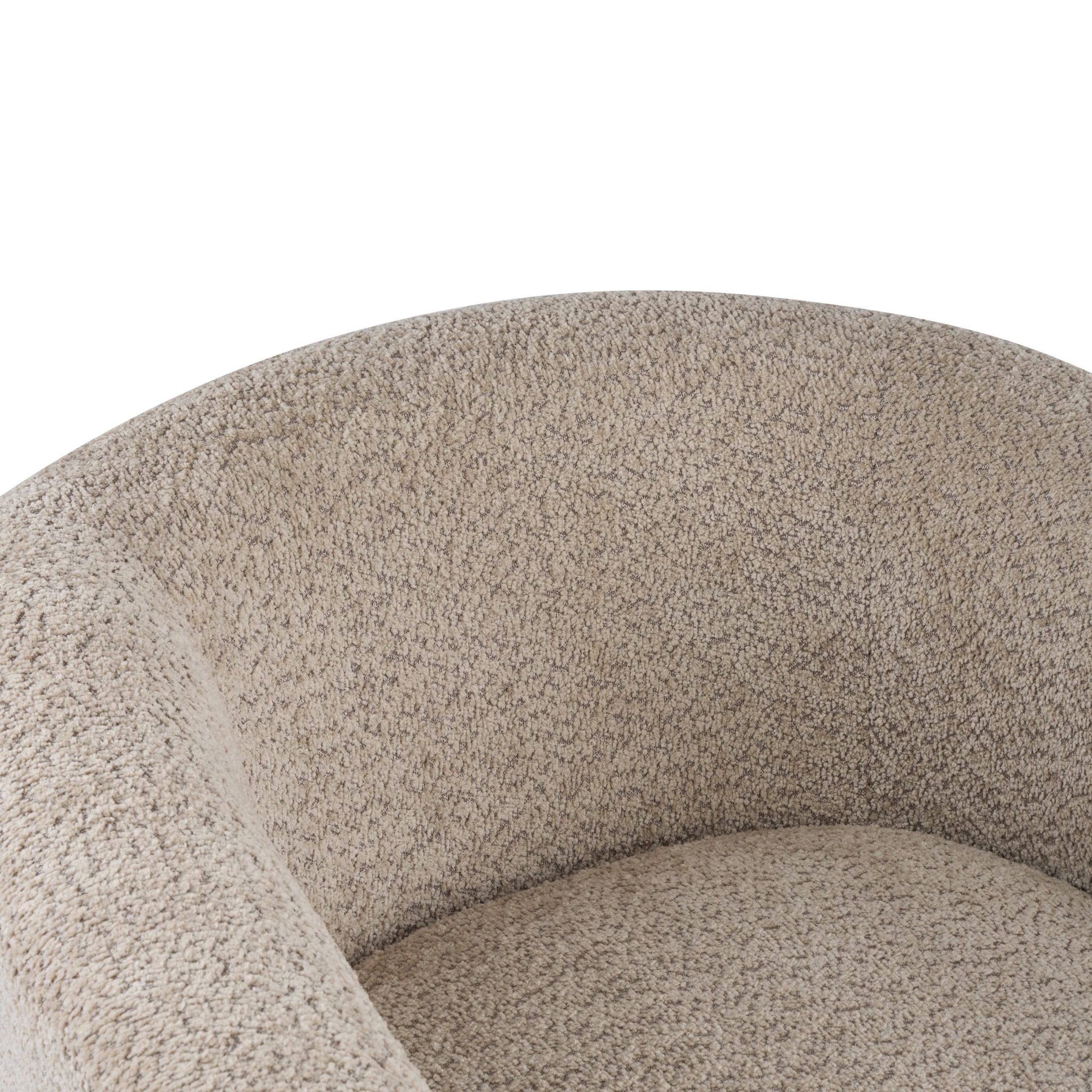 Christopher Knight Home Boucle Barrel Accent Lounge Chair, Curved Back and Wood Legs, Light Brown