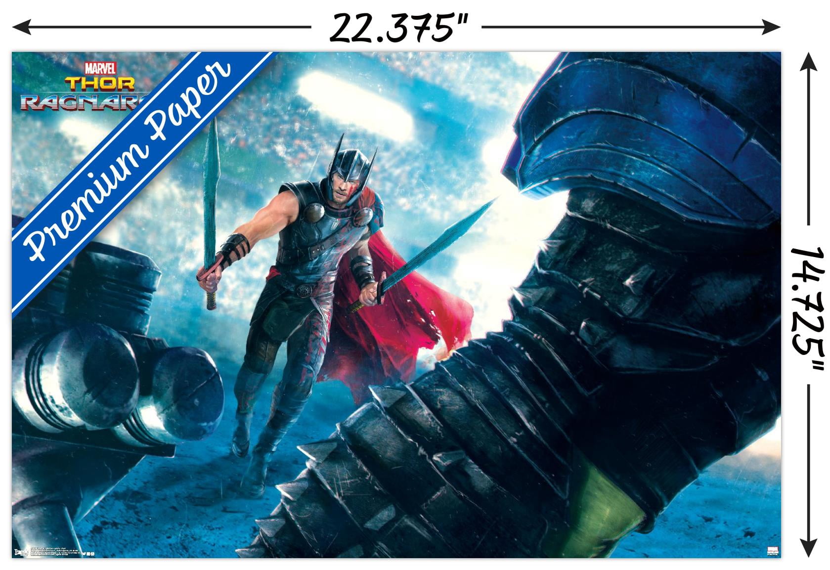Marvel Cinematic Universe - Thor - Ragnarök - Arena Thor Wall Poster, 14.725" x 22.375"