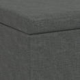 thumbnail image 4 of Avalon 54 inch Wide Contemporary Extra Large Storage Ottoman Bench in Slate Grey Polyester Linen Fabric, 4 of 12