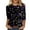 Yellow, variant on Shirts for Women Thin Casual Crew Neck 3/4 Sleeve Sequin Print Comfortable Ladies Summer Tops Hot Pink S