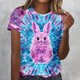 thumbnail image 1 of TaTaai Womens Fashion Casual Loose Fit Easter Random Print T-Shirts Round Neck Short Sleeve Soft Lightweight Comfy Tops for Daily Casual Party Outfits Gift, 1 of 5