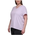 thumbnail image 1 of Calvin Klein Womens Cotton V Neck Basic T-Shirt, ltpaspur, Plus Size, 3X, 1 of 1