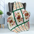 thumbnail image 4 of Poker Soft Flannel Fleece Throw Blanket, Diamond Suit Opened Deck of Playing Cards Illustration Art Print, Cozy Plush for Indoor and Outdoor Use, 50" x 60", Hunter Green and Multicolor, by Ambesonne, 4 of 5