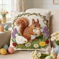 thumbnail image 2 of Easter Outdoor Decor Short Lint Pillow Cover 18inch Cute Embroidery Decorative Throw Pillowcase for Sofa Bedroom Living Room Home Decoration Easter Good Things, New, Multicolor-e, 2 of 6