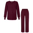 thumbnail image 1 of Adar Universal Women's Scrub Set - Warm-Up Scrub Jacket and Elastic Pull-On Pants, 1 of 7
