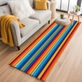 thumbnail image 3 of Runner Rug 2 x 6 Ft, Colorful Striped Washable Non-Slip Floor Mat for Kitchen Hallway/Entryway, Boho Rainbow Abstract Stripes Lines Long Kitchen Runner Area Rugs for Living Room, Low-Profile, 3 of 7