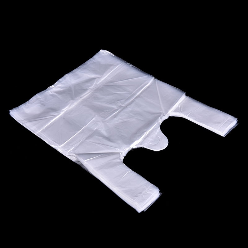 46pcs 15*23cm Plastic T-Shirt Retail Shopping Supermarket Bag Handles PackagP LL 