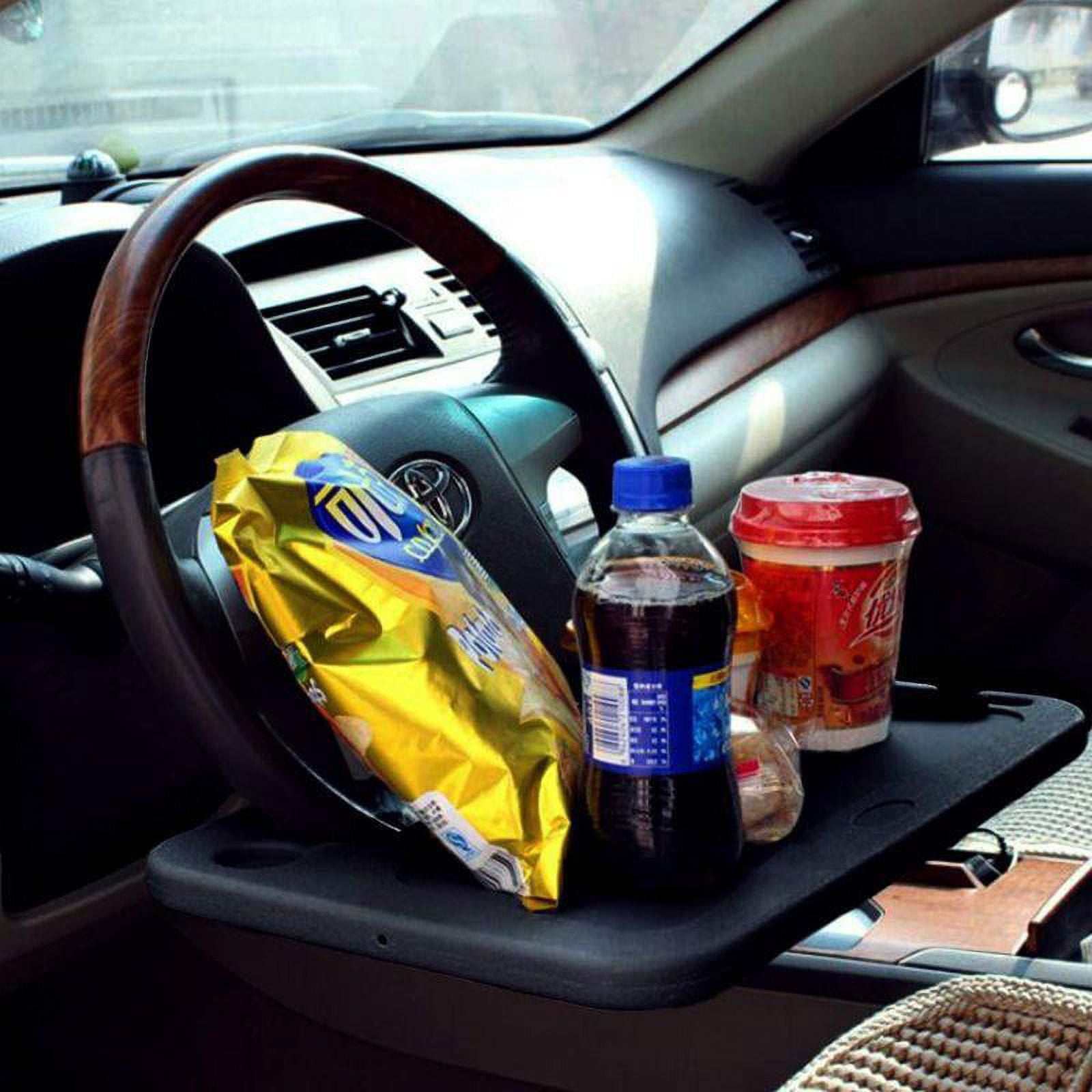 Wheel Tray Double Sided Bamboo Car Laptop Steering Wheel Desk  Multifunctional Car Food Trays Car Table Steering Wheel Tray for Eating,  Tablet, iPad or Notebook Travel Car Accessories