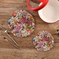 thumbnail image 2 of GZHJMY Floral Bird Vintage Placemats Set of 2, Woven Washers, Cotton, Round Large Pot Holder, Heat Resistant, for Pot Countertops, 2 of 5