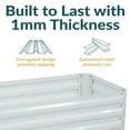 thumbnail image 2 of Sunnydaze Galvanized Rectangle Raised Garden Bed - 4' x 2' x 1' - Ivory White, 2 of 8