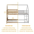 thumbnail image 6 of Bellemave Rubber Wood House Bunk Bed Frame Twin over Twin Low Bunk Bed with Headboard and Footboard Twin Floor Bunk Bed with Wooden Slats (White Oak), 6 of 11