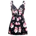 thumbnail image 3 of Aayomet Jumpsuits For Women Dressy Women Summer Floral Print Sleeveless V Neck Bow Vintage Jumpsuit Playsuit,Black L, 3 of 5