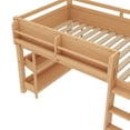 thumbnail image 5 of Harper & Bright Designs Twin Size Loft Bed with Bookcases and Desk, Solid Wood Low Loft Bed Frame with Drawers and Blackboard for Boys and Girls, Natural, 5 of 13
