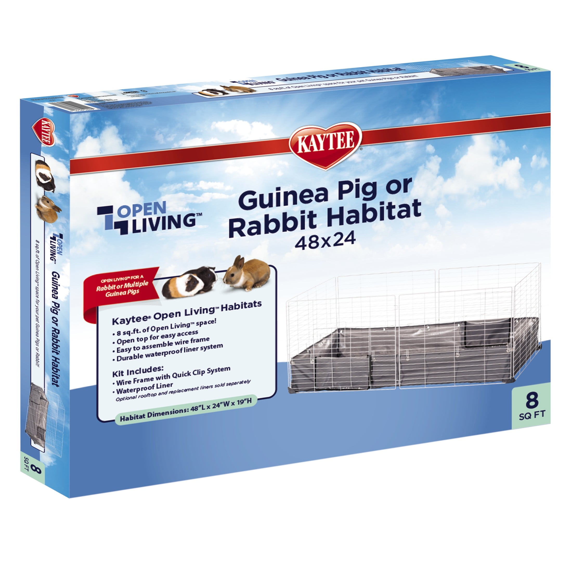 Kaytee Open Living Pet Rabbit or Guinea Pig Habitat, 48" x 24"