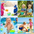 thumbnail image 3 of sixwipe 20 Pcs Beach Toy Set with Storage Bag & Dinosaur Toys, Plastic Sand Play Kit with Sifter Shovels and Folding Bucket, Sandbox Toys for Garden Pool Beach Fun, 3 of 8