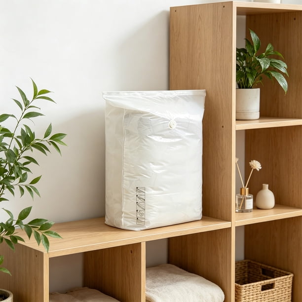 Bolsas de compresión al vacío para ropa: no necesitan bomba. Bolsas de almacenamiento que ahorran espacio para viajes, edredones, ropa de cama y organización de armarios.