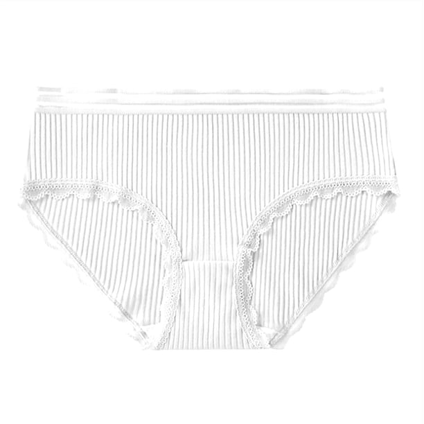 Ropa interior de algodón Minnieouse para mujer bragas transpirables para niña elásticas con borde de encaje blanco METRO