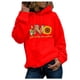 thumbnail image 1 of Gibobby Sudaderas de moda Mujeres Sudadera encapuchada de invierno Impreso Casual Long Manga O cuello Pocket Top （Rojo， XXL), 1 of 5