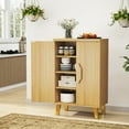 thumbnail image 4 of Gymax Buffet Armoire de Rangement avec Doubles Portes et 3 Tablettes Détachables, 4 of 10