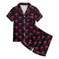 thumbnail image 5 of XDZJLR Ensembles de Tenues pour Filles, Ensembles de Pyjamas 2 Pcs Imprimé Graphique Manches Courtes Chemise à Boutons Shorts Ensemble de Pyjama Confortable, 3-4 Ans, 5 of 5