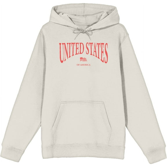 United States of America USA Flag Adult Sand Long Sleeve Hoodie-Medium