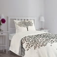 thumbnail image 3 of Ambesonne Nature Quilted Bedspread Set 2 Pcs, Fall Leaves Solititude, Twin Size, Brown White, 3 of 5