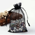 thumbnail image 1 of 100 bolsas de organza para regalo con cordón, ideales para joyería, bodas, fiestas y Navidad. Color negro. Medidas: 10 x 8 cm., 1 of 2