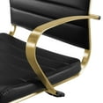 thumbnail image 6 of Contemporary Modern Urban Designer Home Business Office Furniture Work Desk Chair, Faux Vinyl Leather Aluminum, Gold Black, 6 of 8