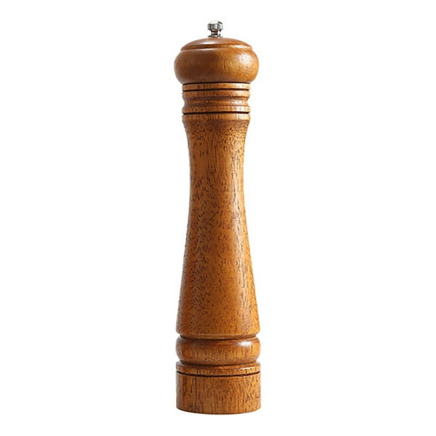 Molinillo de pimienta de madera de 10 pulgadas, molinillo de pimienta y sal de cocina portátil ajustable para sal marina, sal del Himalaya, pimienta negra, pimienta roja