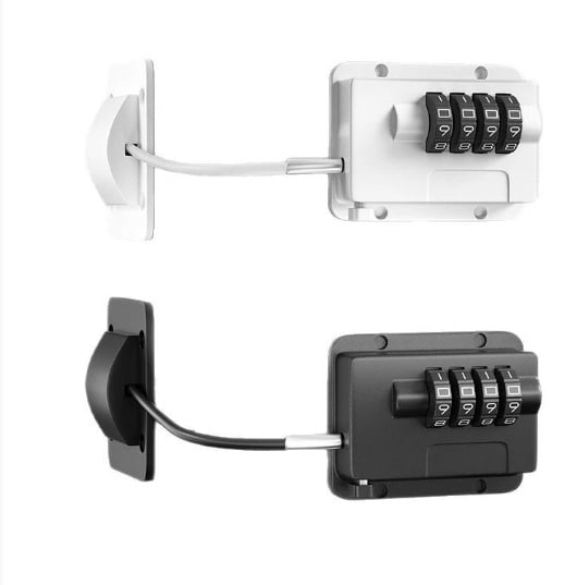 2 Packs of Protective Locks - Flat Opening Anti-Theft Window Latch, Refrigerator Lock, Small Combination Lock, Window Limiter, Child Safety Lock
