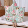 thumbnail image 5 of Jack Russell Terrier Dog and Flower Hooded Bath Towel，50"x30" for Ages 3 To 12 Kids, Quick Dry Lightweight Soft Microfiber Hood Beach Towel Cover Up for Kids, 5 of 7