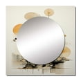thumbnail image 2 of Designart "Seashell Sumi Asian Painting X" Asian Square Mirror For Wall Decor - Large Yellow Square Mirror Printed Wall Decor - Global Square Living Room Mirror, 2 of 5
