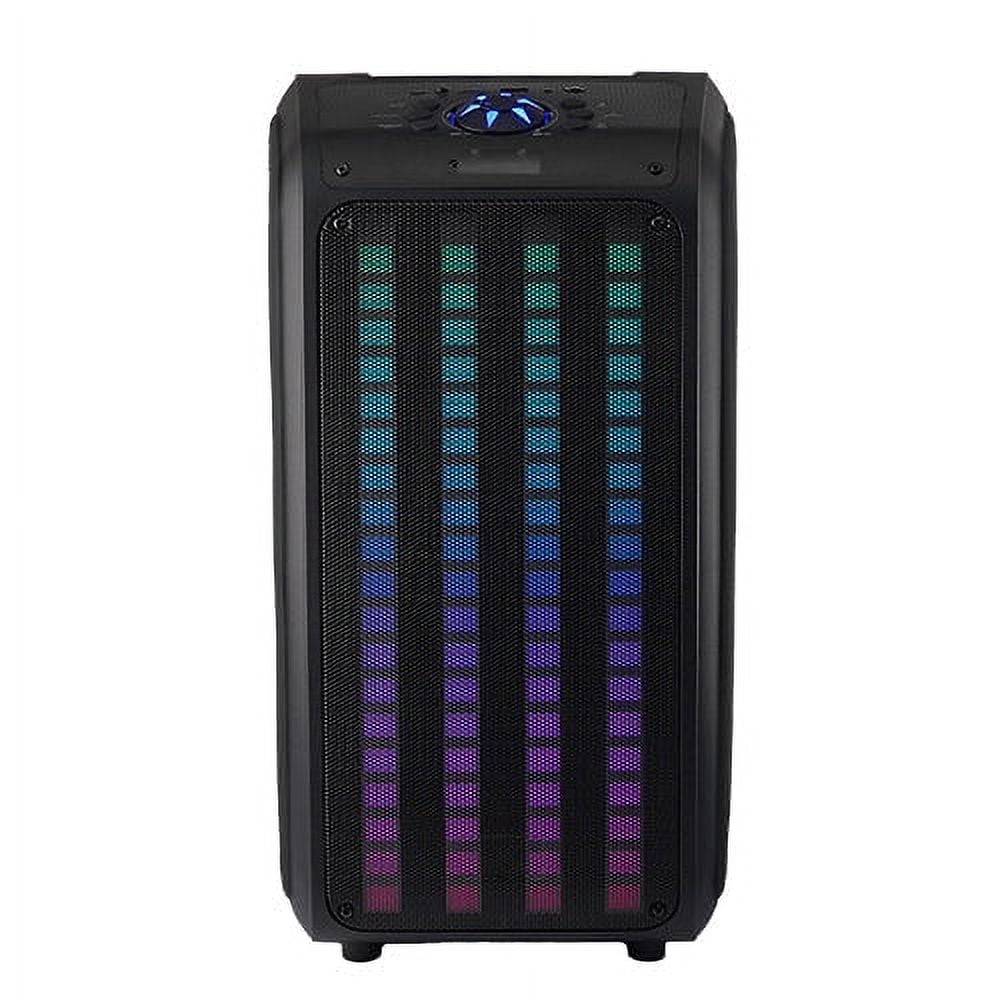 IQ Sound IQ-8265BT 2 x 6.5-Inch Portable Bluetooth Backpack Speaker with LED Light Panel, TWS, FM Radio, Mic Input, USB/Micro SD/AUX Input, Remote Control, Rechargeable Battery