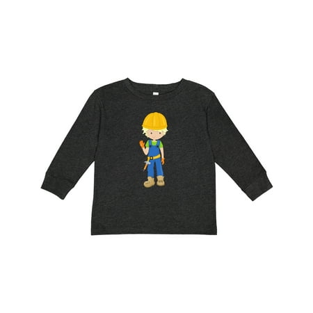 

Inktastic Construction Worker Blond Hair Cute Boy Hammer Gift Toddler Boy Girl Long Sleeve T-Shirt