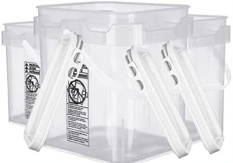 5 Gallon Food Grade Plastic Square Clear Bucket Pail With Lid Container