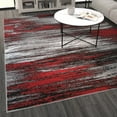 thumbnail image 3 of Masada Rugs Modern Contemporary Area Rug, Red Grey Black (8 Feet X 10 Feet), 3 of 6