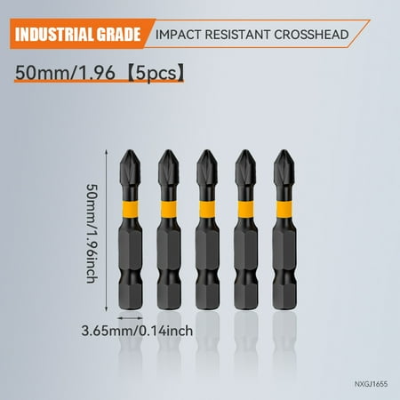 

5pcs 50/ 70/90mm Strong Magnetic Batch Head Cross High Hardness Hand Drill Bit Screw Electric Screwdriver Set