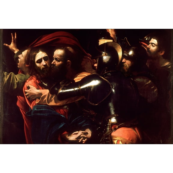 24"x36" Gallery Poster, Taking of Christ by caravaggio c.1602