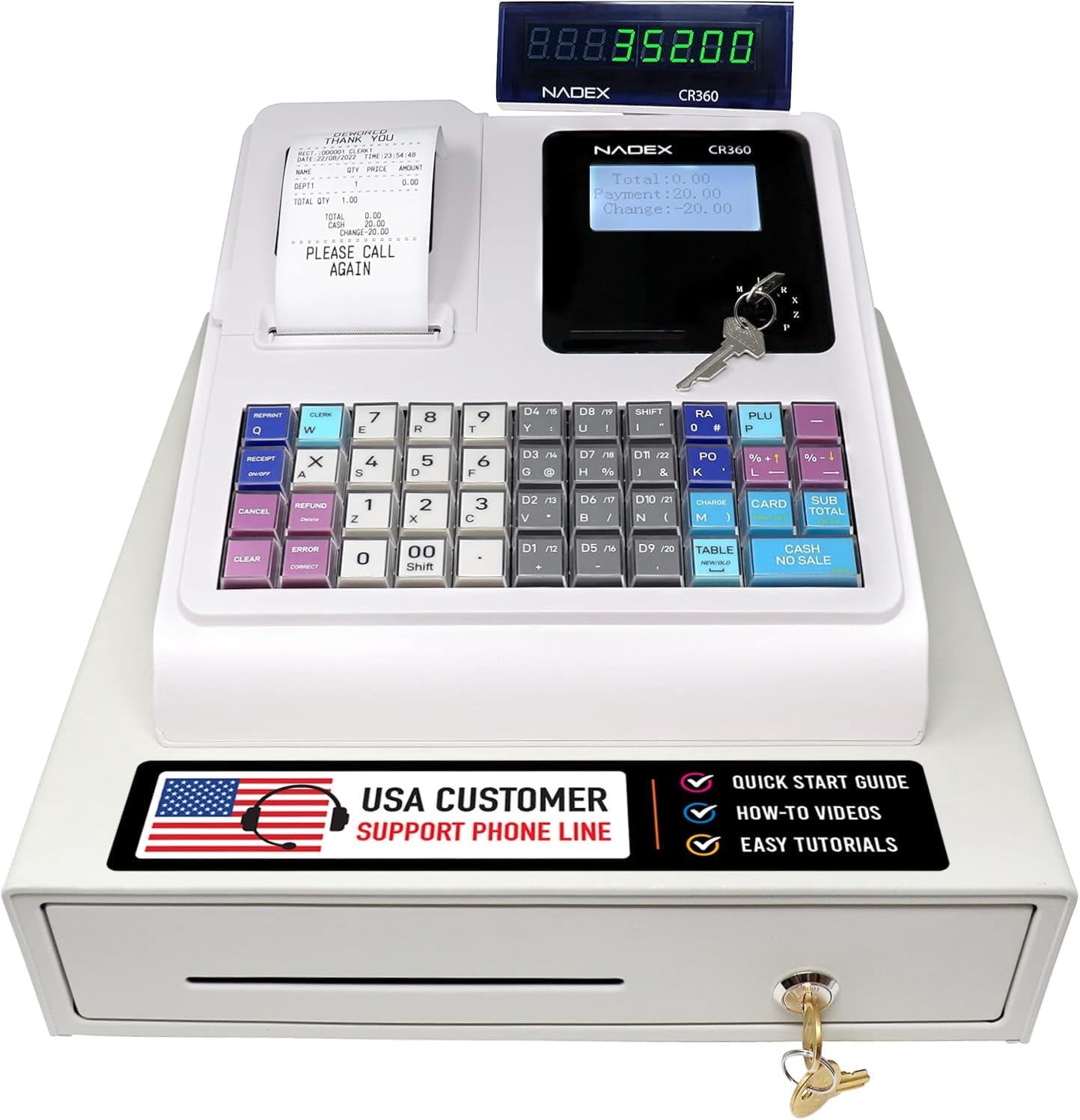 Sharp XE Series Cash Register w/Scanner, Thermal Printer, 7000