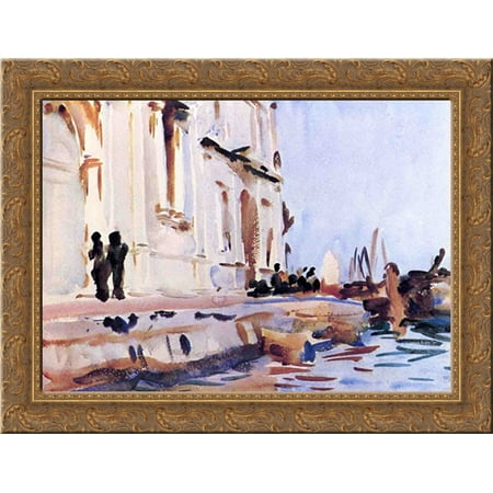 All' Ave Maria 24x19 Gold Ornate Wood Framed Canvas Art by Sargent, John (Best Ave Maria Singer)